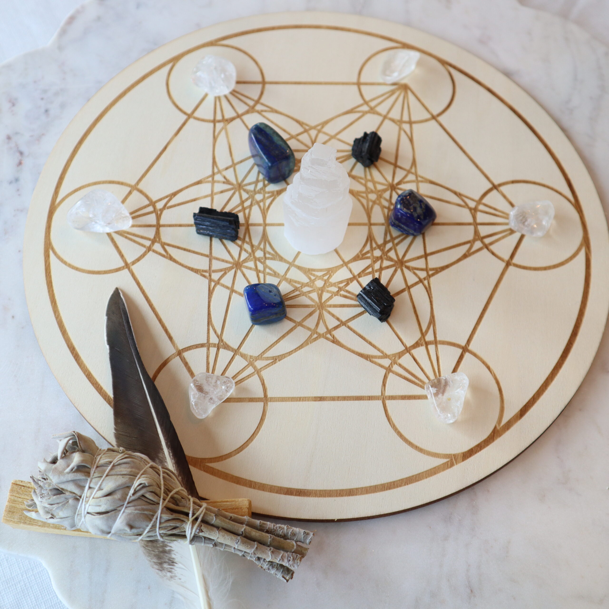 Grille de cristaux | Protection l Coffret rituel