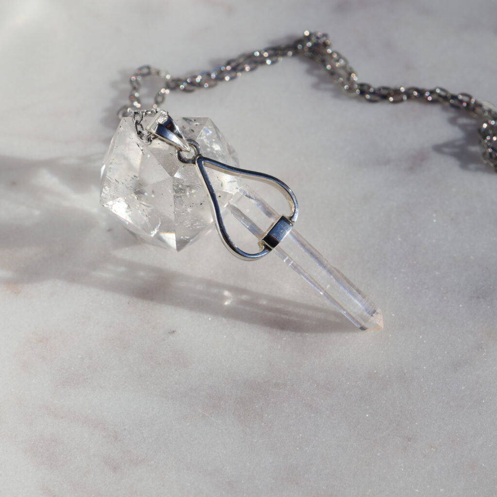 Clear Quartz | designer spike pendant