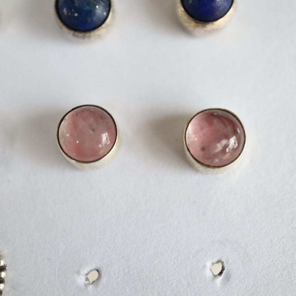 Quartz rose | Boucles d'oreilles mini stud